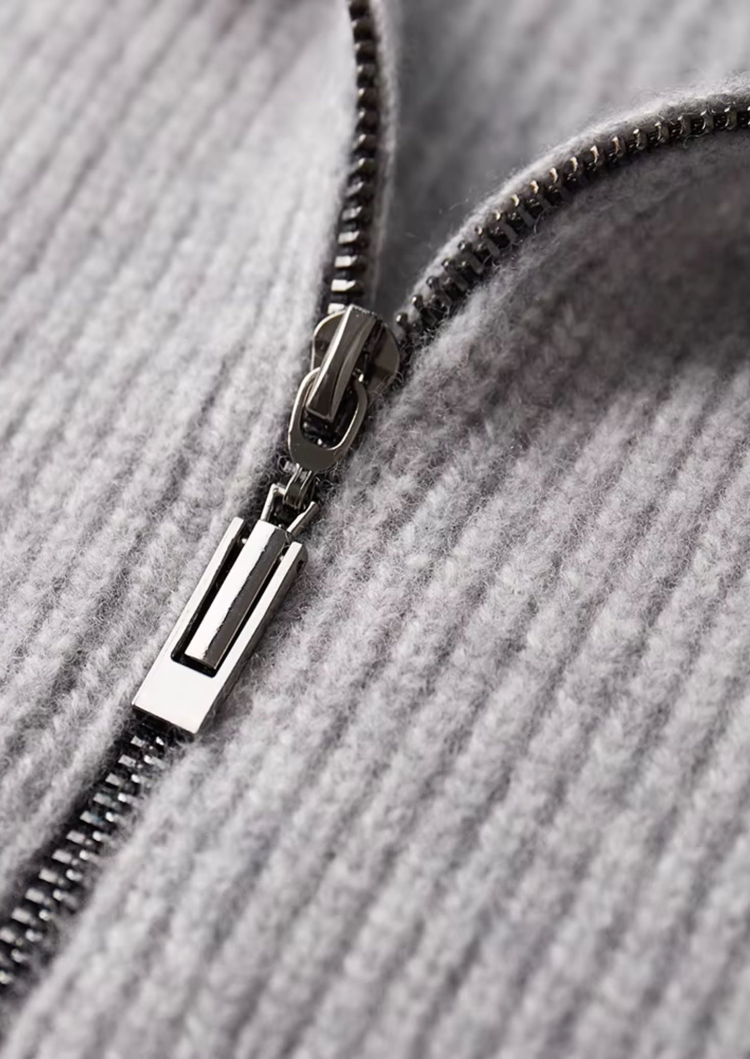 PURE EXTRA-FINE MERINO WOOL RIBBED CARDIGAN