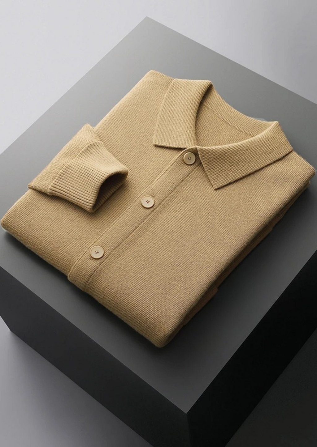 PURE EXTRA-FINE MERINO WOOL BUTTON OVERSHIRT