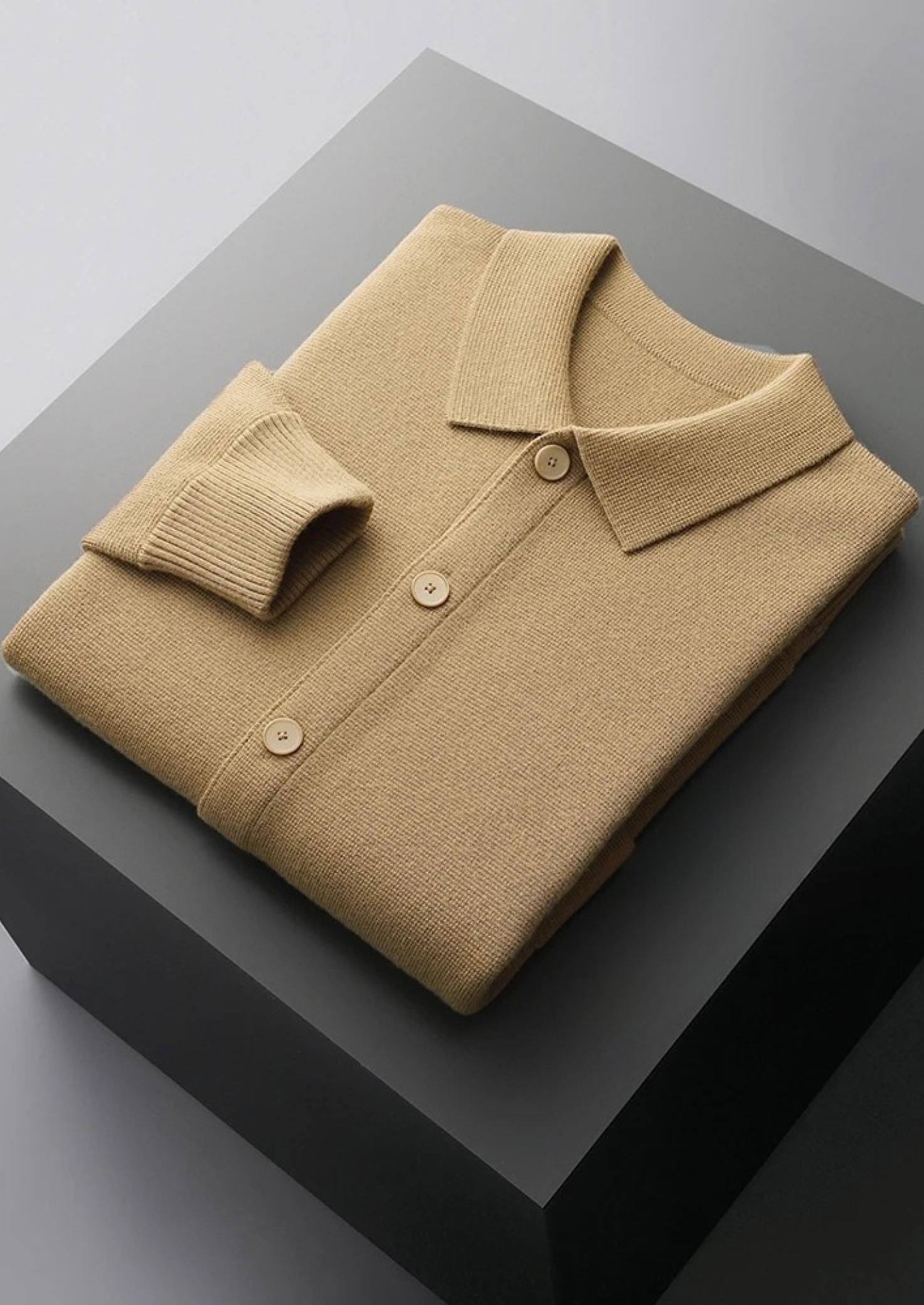 PURE EXTRA-FINE MERINO WOOL BUTTON OVERSHIRT