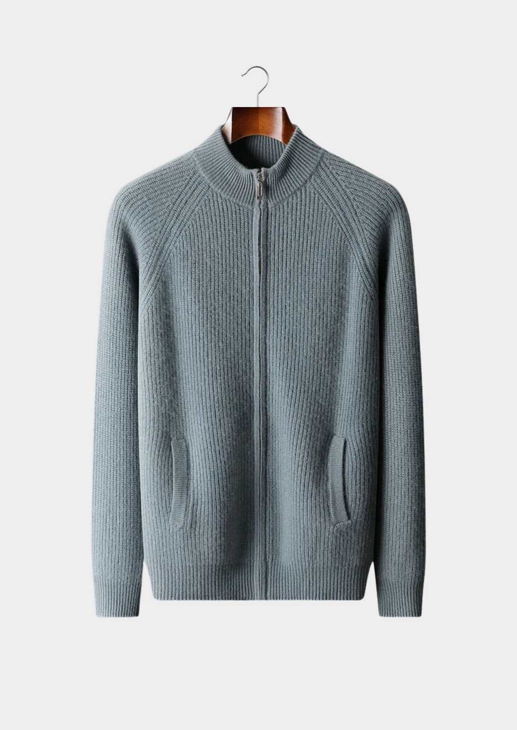 PREMIUM CASHMERE RIBBED CARDIGAN