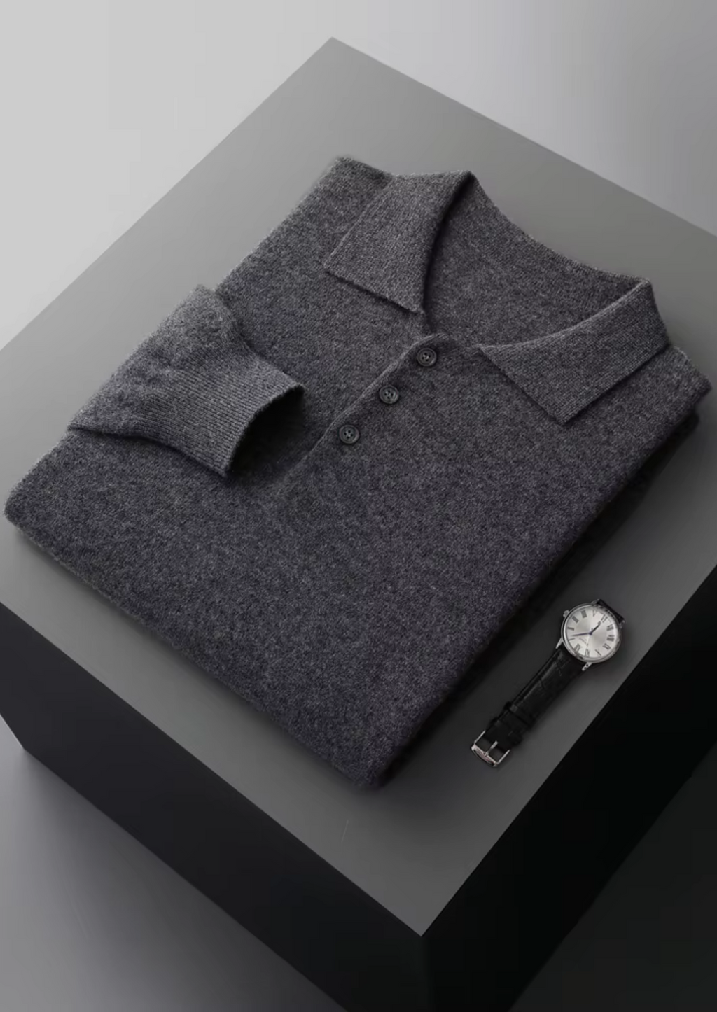 PURE EXTRA-FINE MERINO WOOL CLASSIC SWEATER POLO