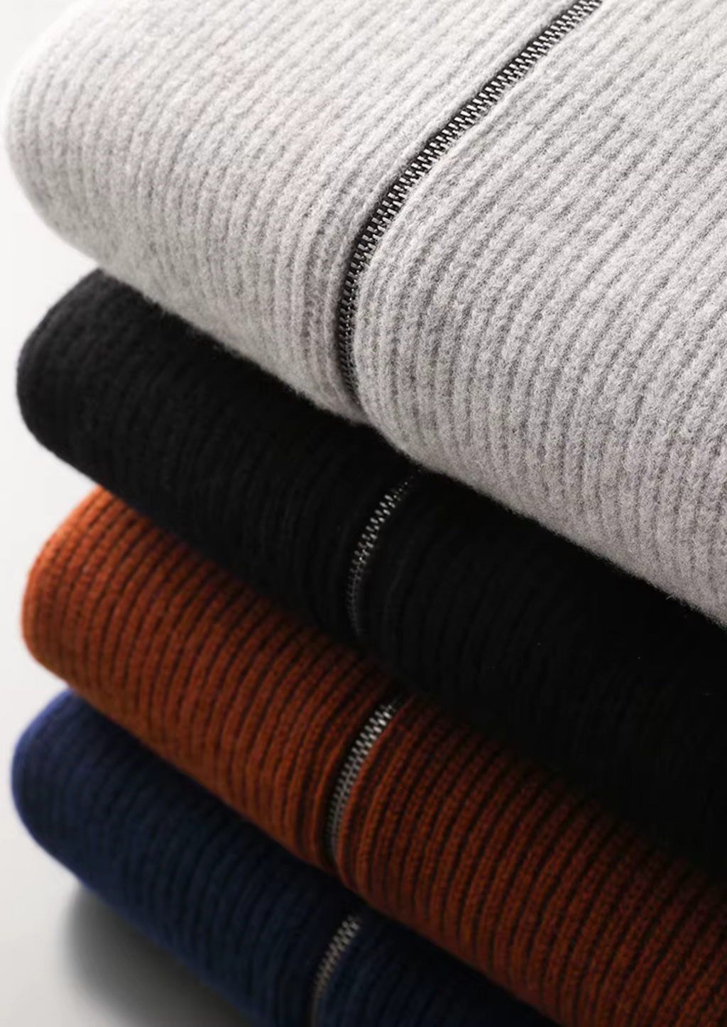 PURE EXTRA-FINE MERINO WOOL RIBBED CARDIGAN