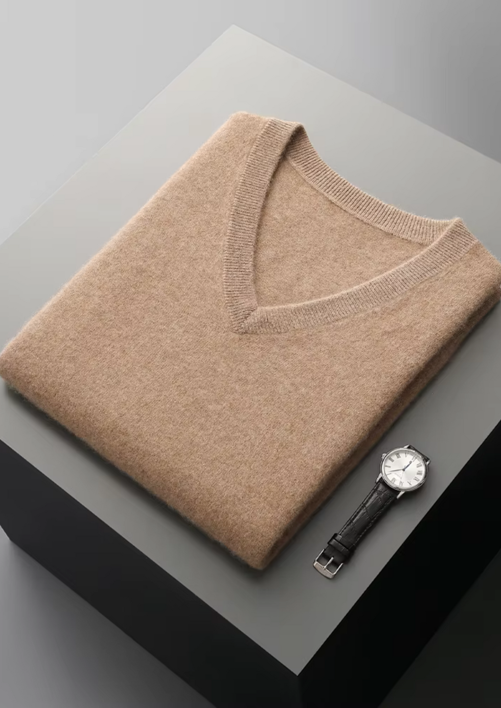 PURE EXTRA-FINE MERINO WOOL V-NECK VEST