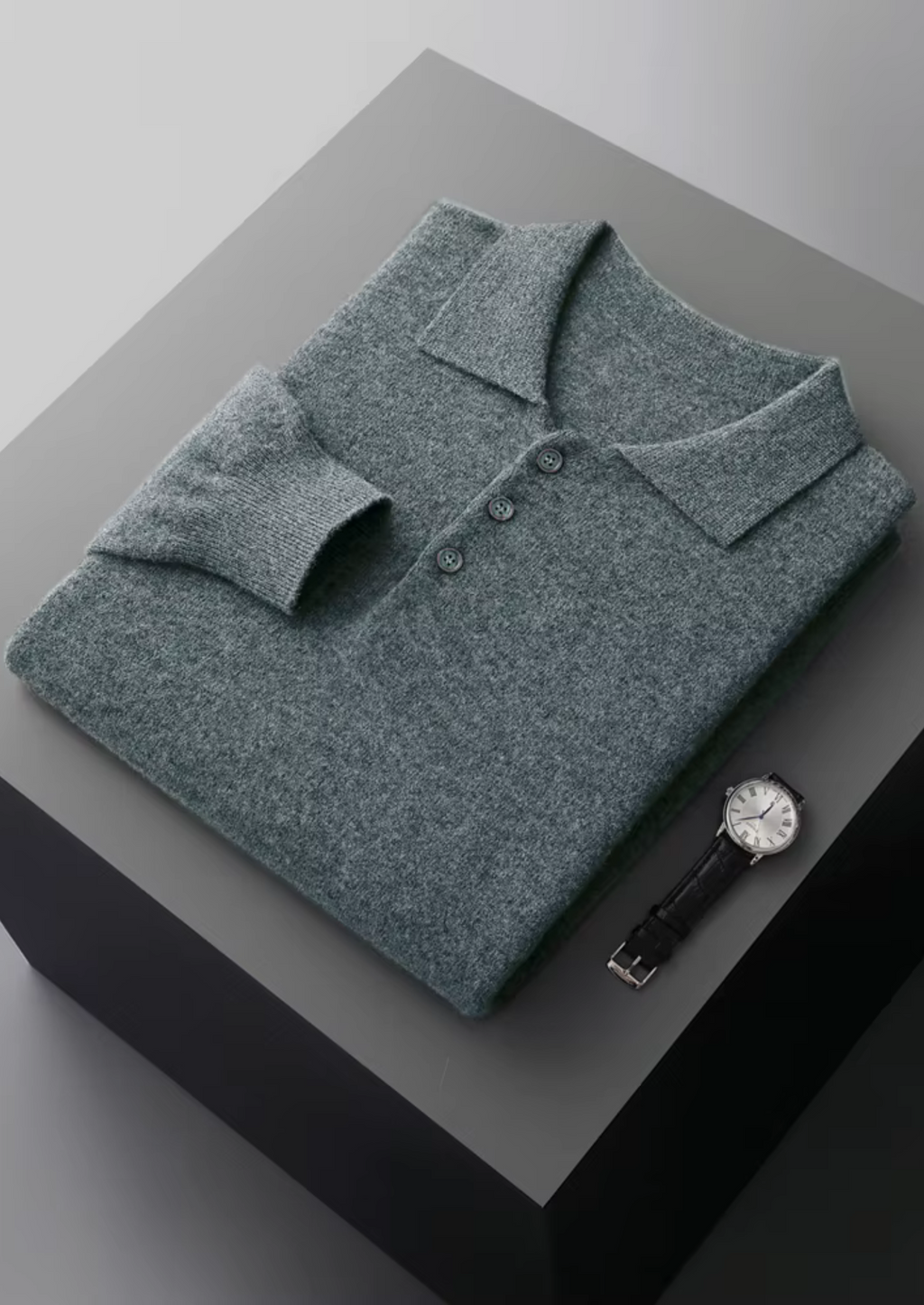 PURE EXTRA-FINE MERINO WOOL CLASSIC SWEATER POLO