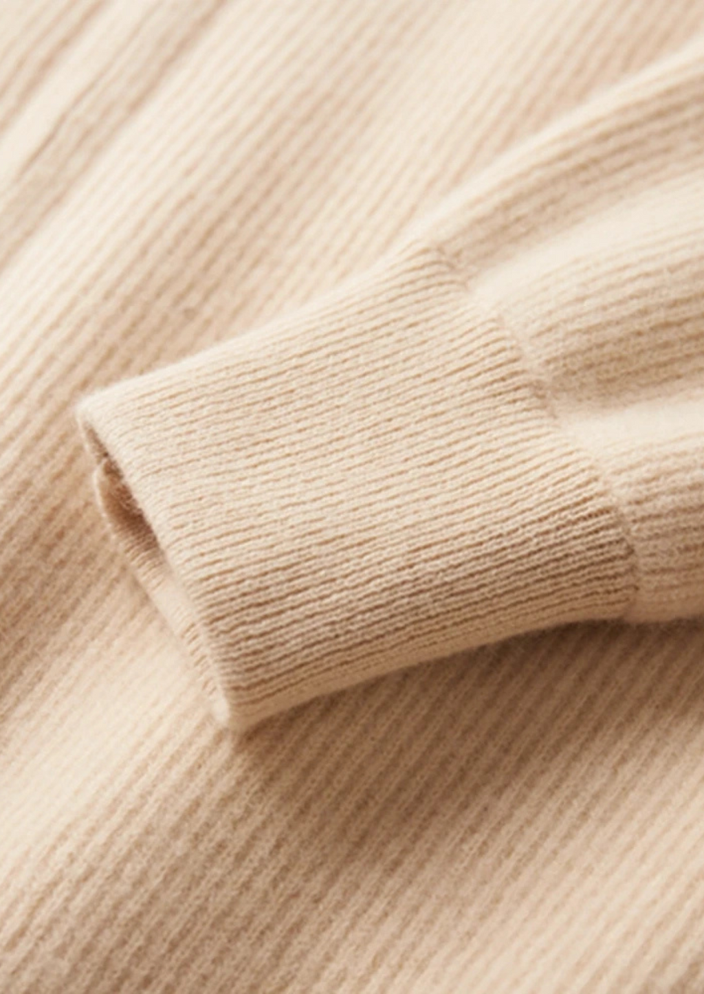 PURE EXTRA-FINE MERINO WOOL RIBBED ZIP CARDIGAN