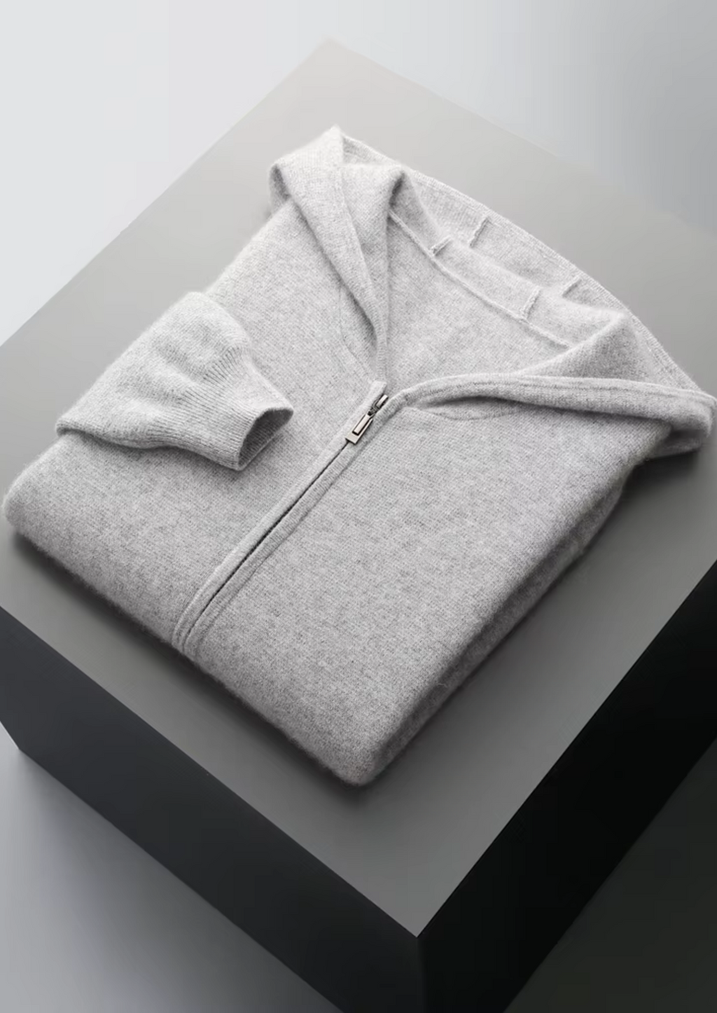 PURE EXTRA-FINE MERINO WOOL ZIPPER HOODIE