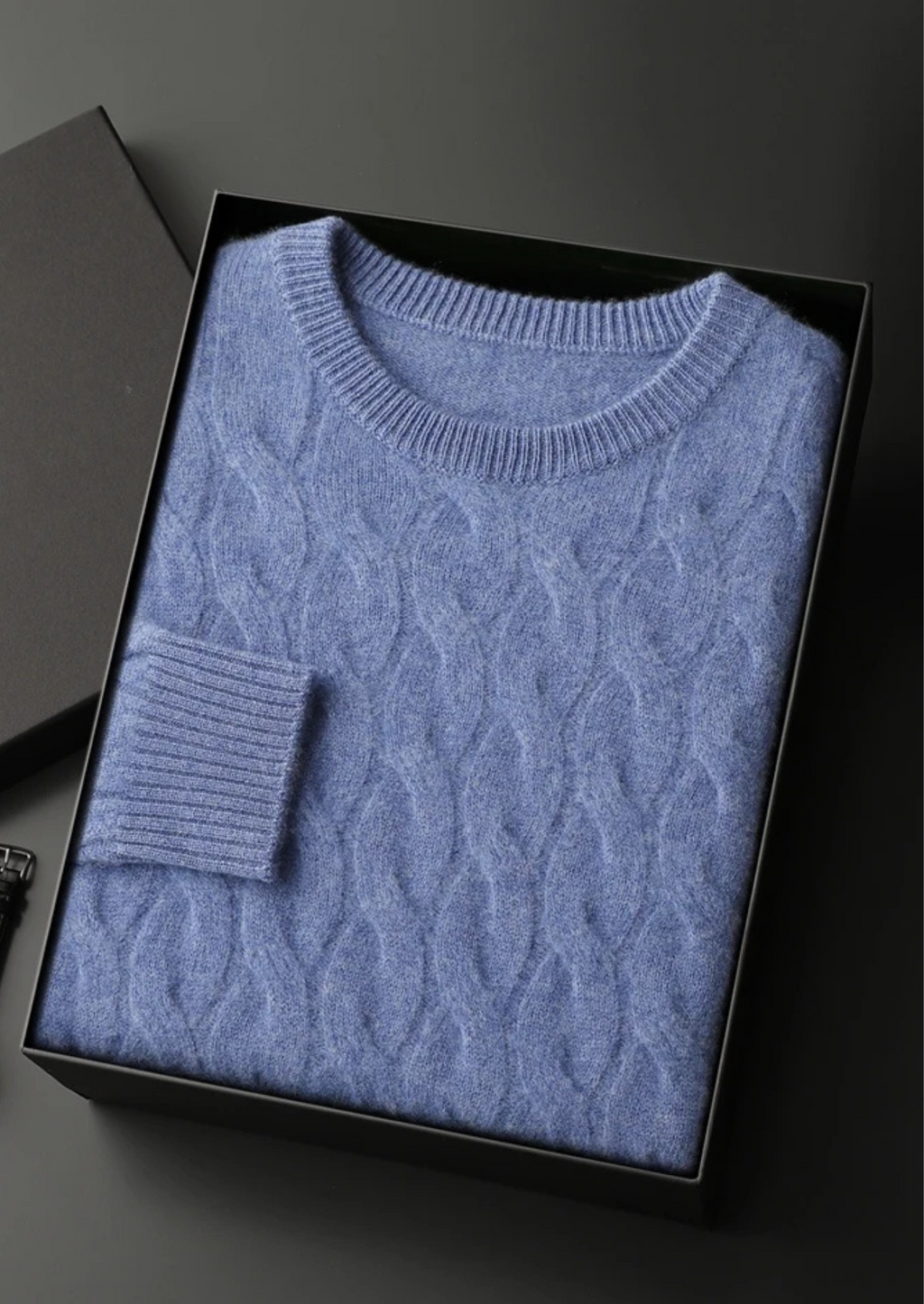 PREMIUM CASHMERE CABLE CREWNECK