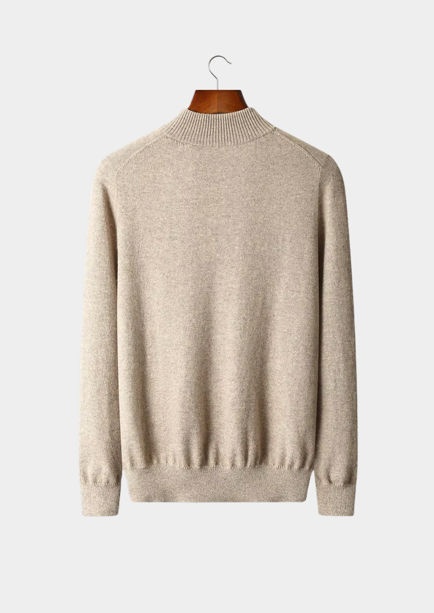 PURE EXTRA-FINE MERINO WOOL HALF ZIP SWEATER