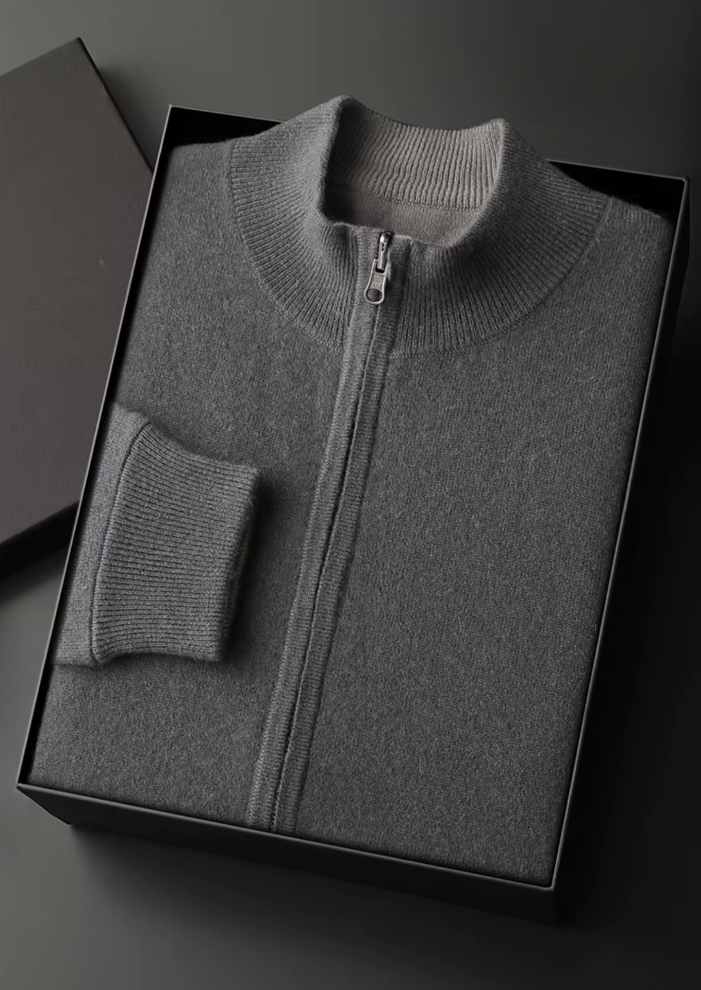 PURE EXTRA-FINE MERINO WOOL ZIP CARDIGAN