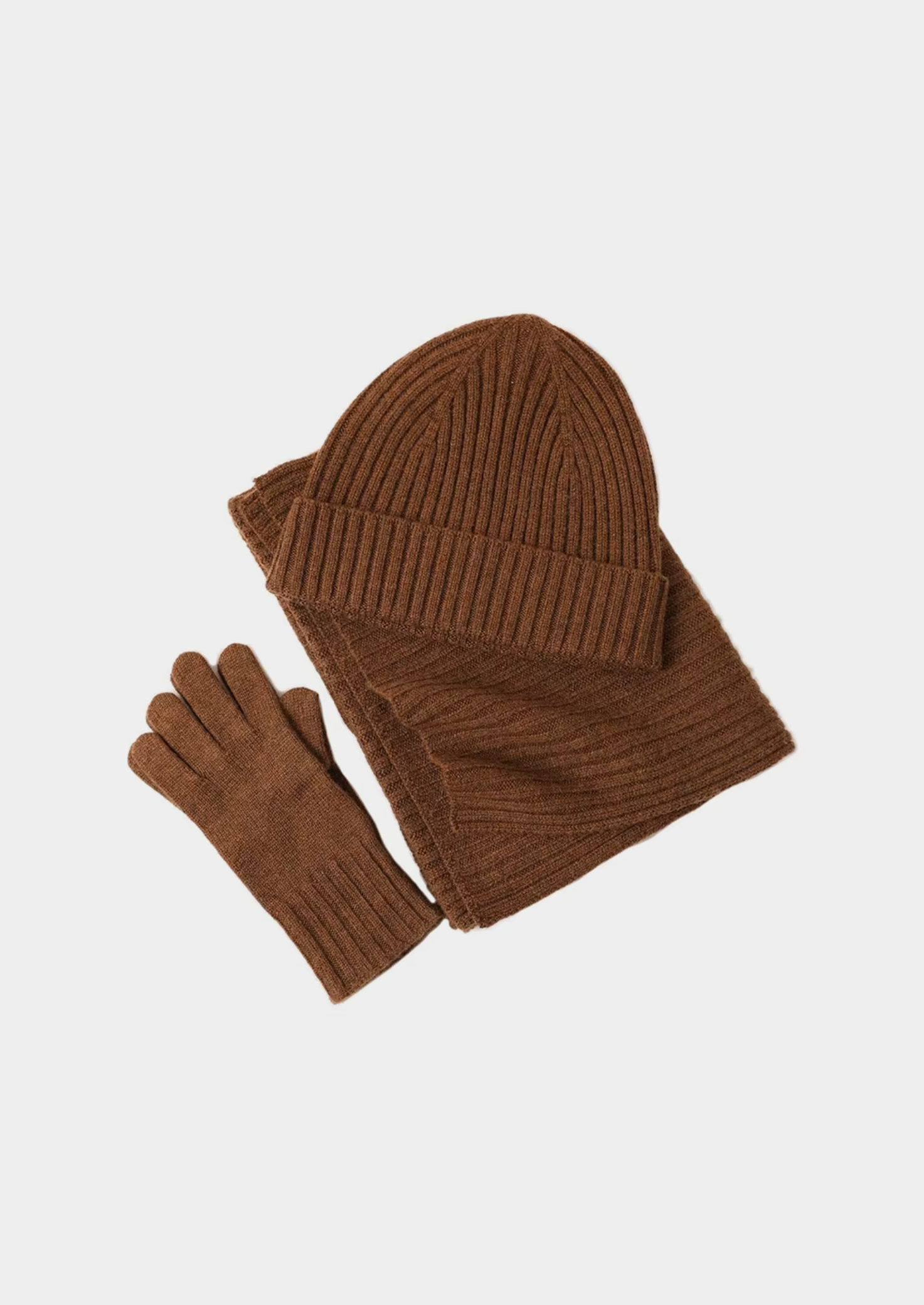 PURE EXTRA-FINE MERINO WOOL WINTERTIME ESSENTIALS - COFFEE