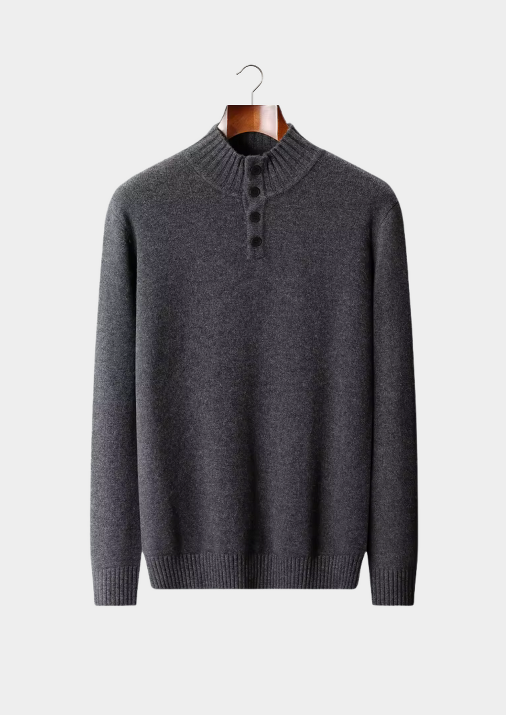 PURE EXTRA-FINE MERINO WOOL CLASSIC BUTTON SWEATER