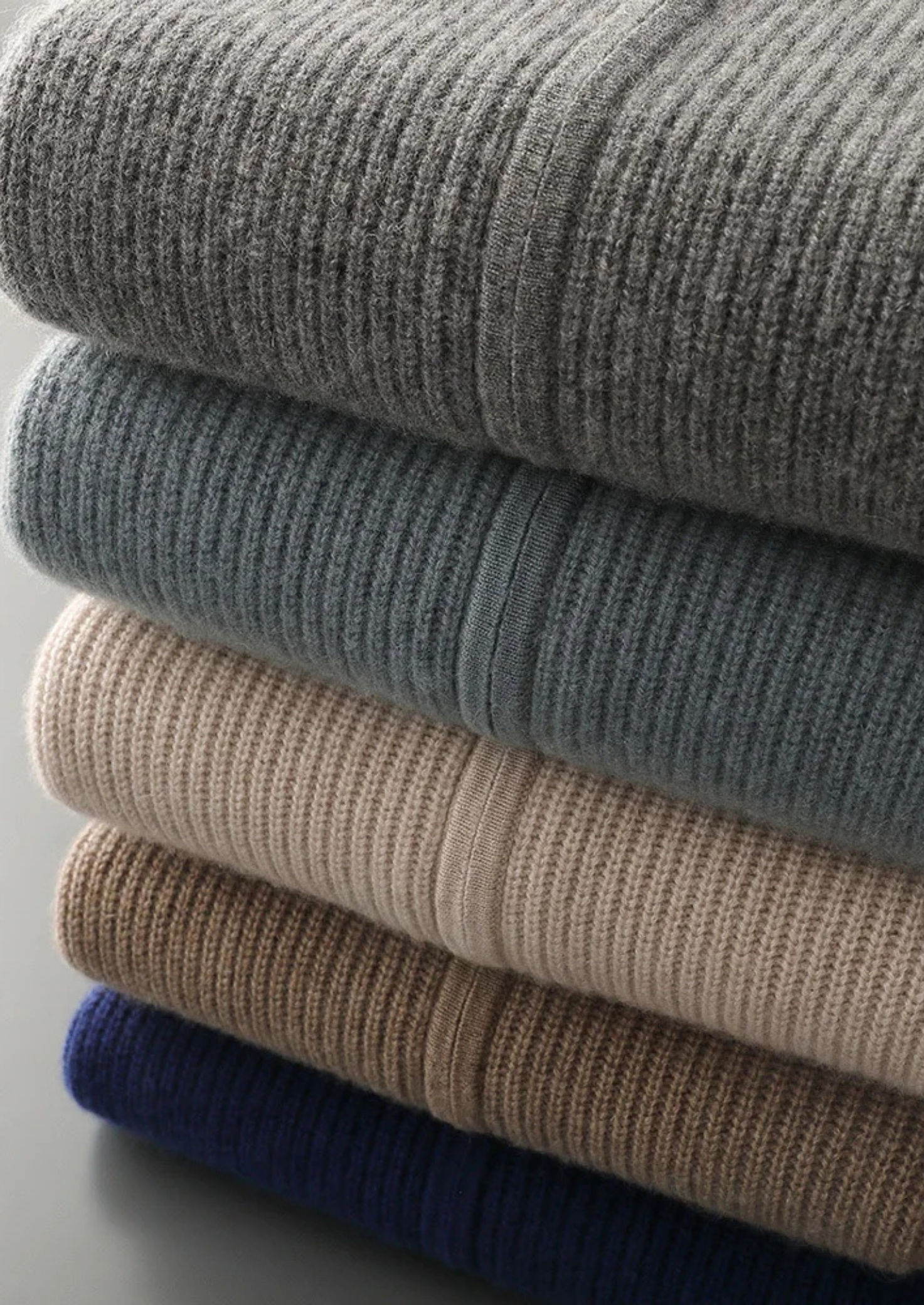 PREMIUM CASHMERE RIBBED CARDIGAN