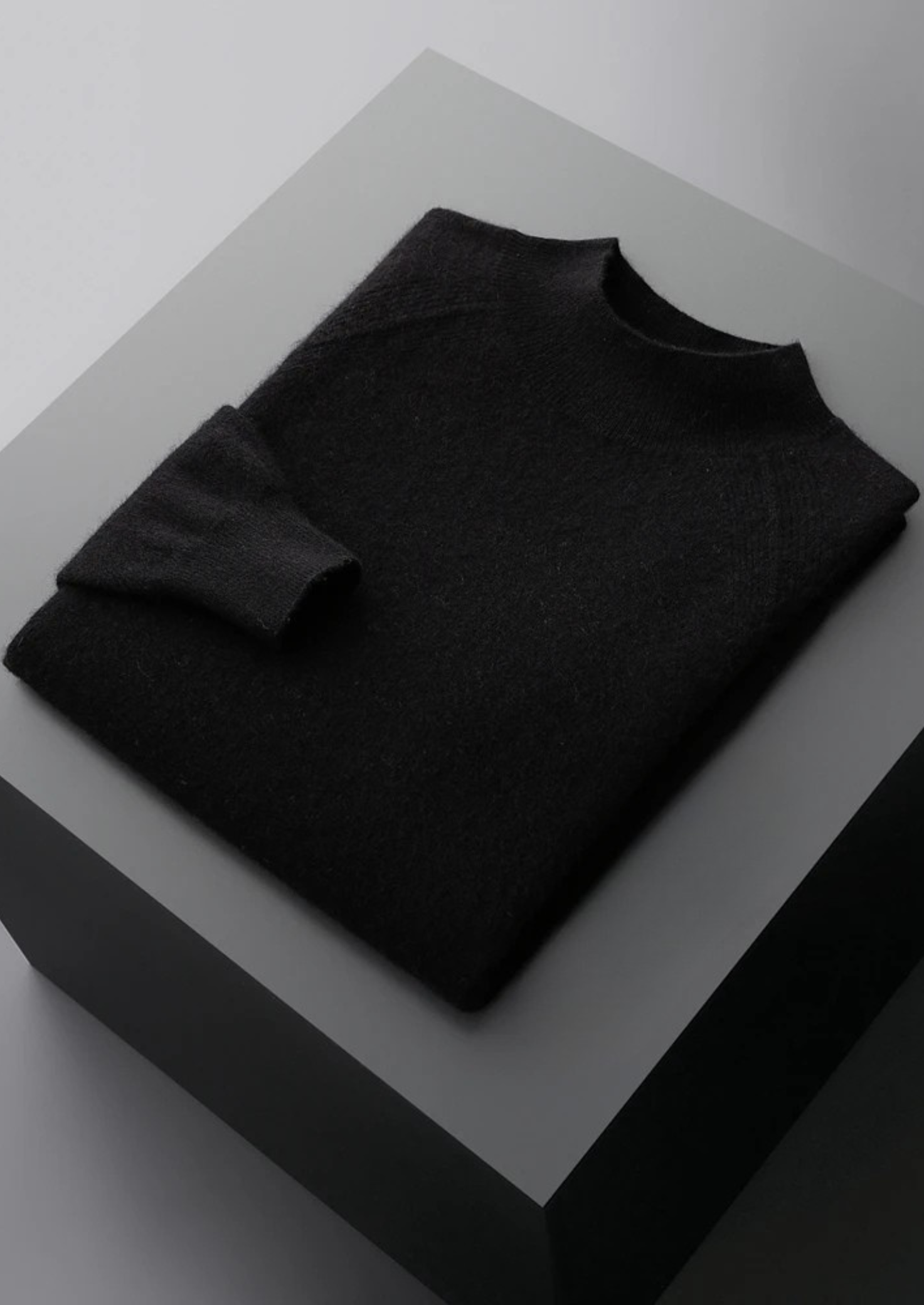 PURE EXTRA-FINE MERINO WOOL RAGLAN MOCKNECK