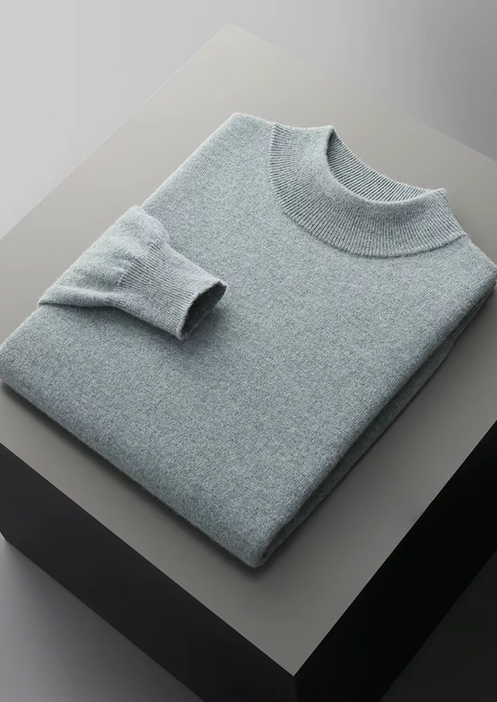 PURE EXTRA-FINE MERINO WOOL CLASSIC MOCKNECK