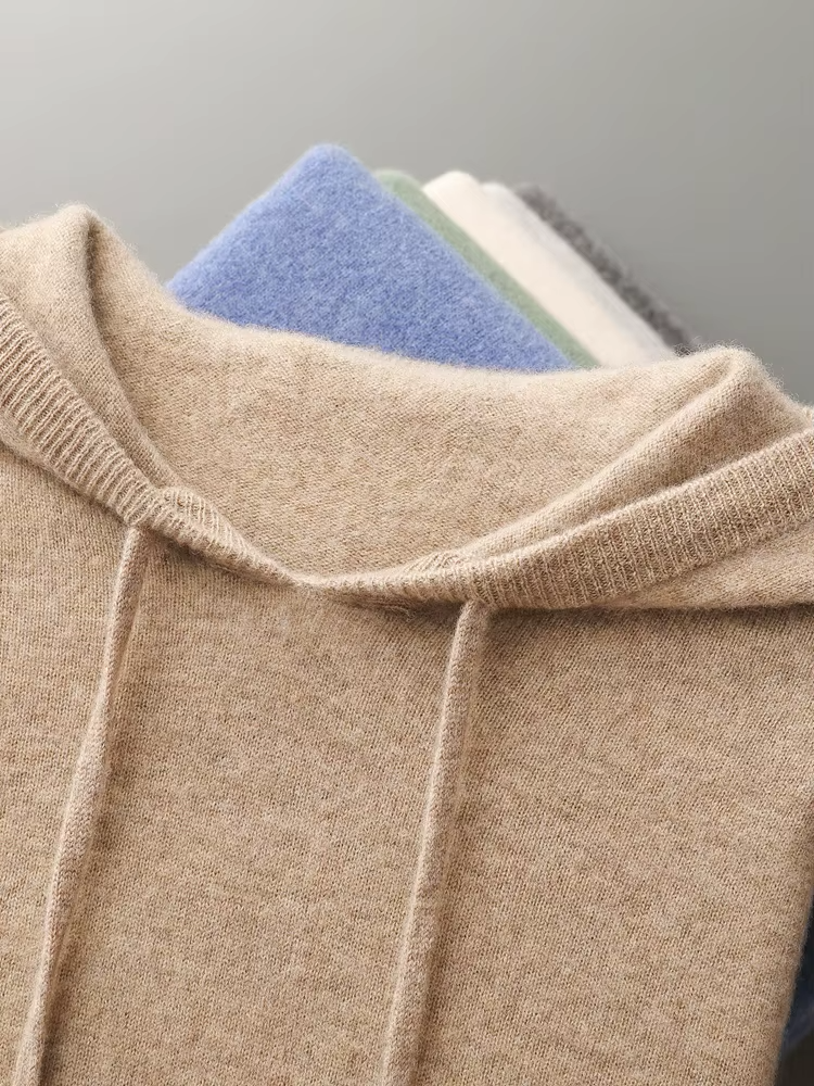 PURE EXTRA-FINE MERINO WOOL LEISURE HOODIE